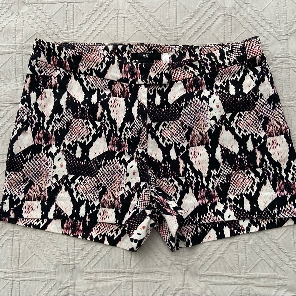 Pink Snake Print Shorts
